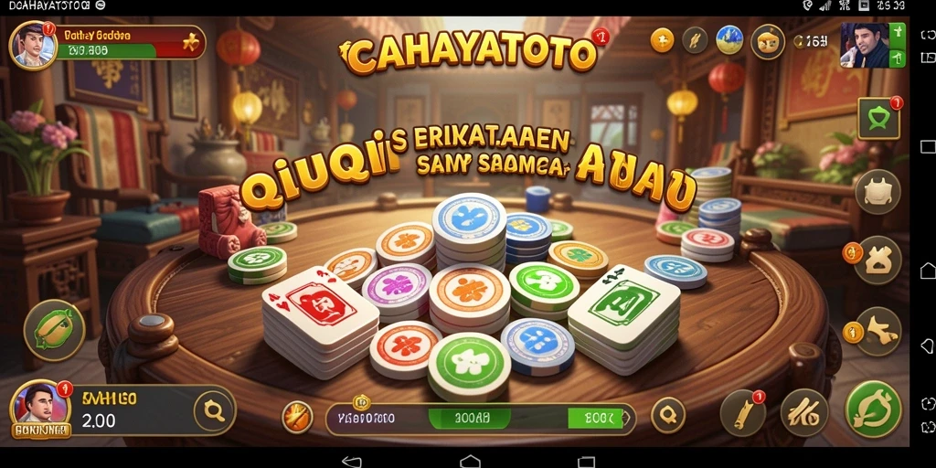 Tampilan menarik dari gameplay QiuQiu di CAHAYATOTO.