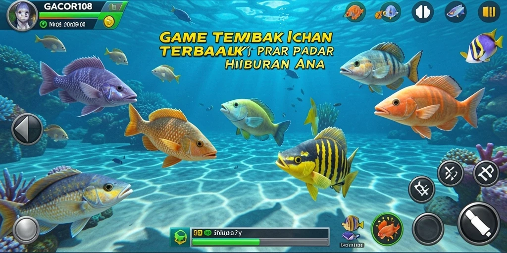Tampilan gameplay seru dalam GACOR108 saat menangkap ikan.