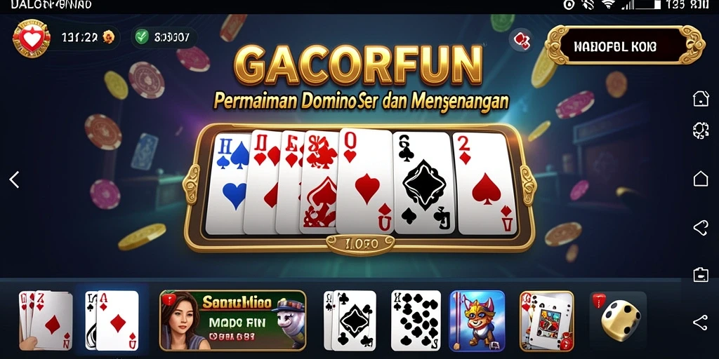 Gameplay seru GACORFUN menampilkan pertandingan Domino yang kompetitif.