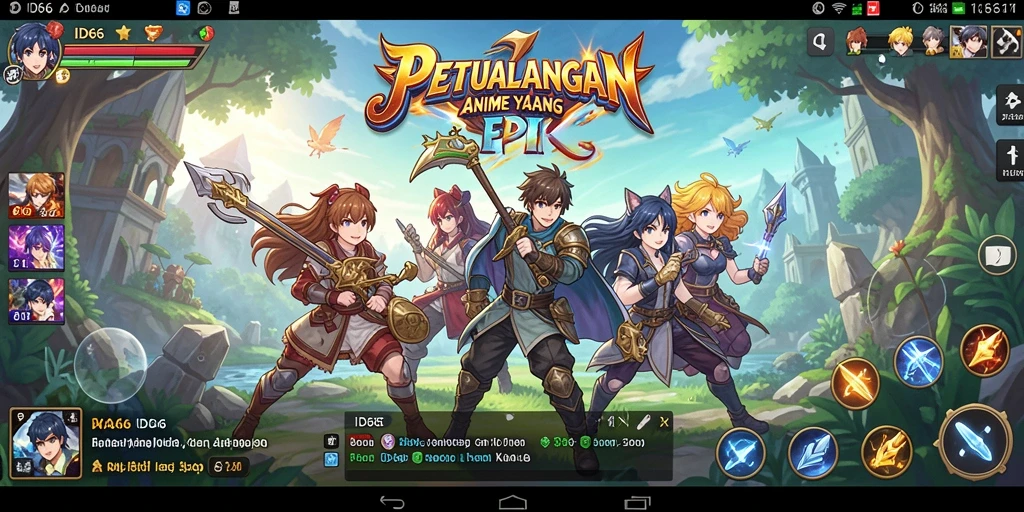 Tampilan menawan dari gameplay petualangan karakter anime.