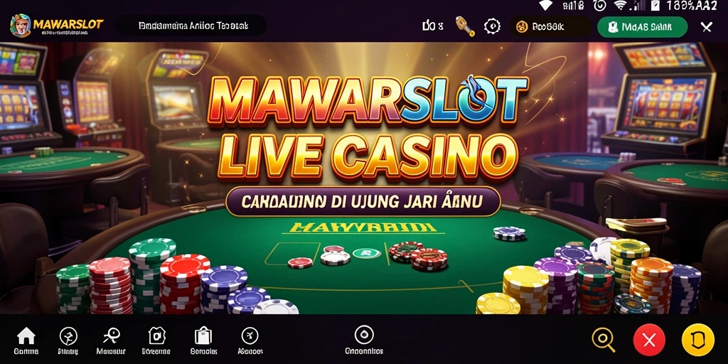 Screenshot MAWARSLOT menampilkan dealer langsung dan suasana kasino yang mengasyikkan.