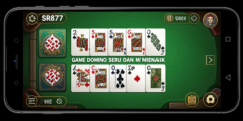 Tampilan gameplay seru dari aplikasi SR877 di permainan Domino.