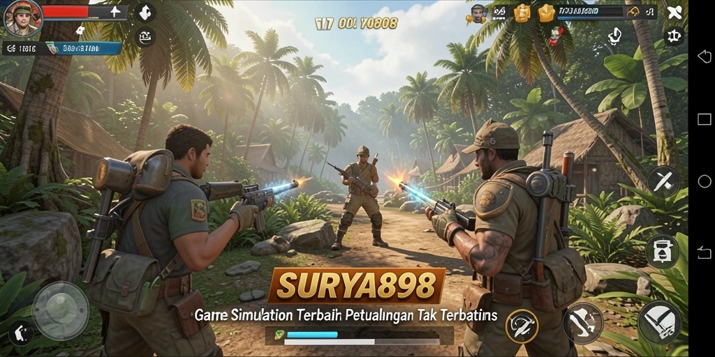 Screenshot utama dari gameplay Simulation SURYA898 yang menampilkan grafik menarik.