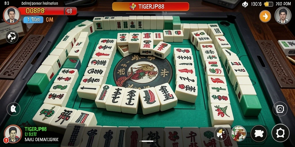Tampilan screenshot TIGERJP88 yang menampilkan gameplay Mahjong.