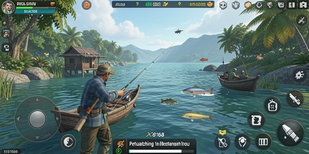 Gameplay X168 yang menegangkan saat menangkap ikan.
