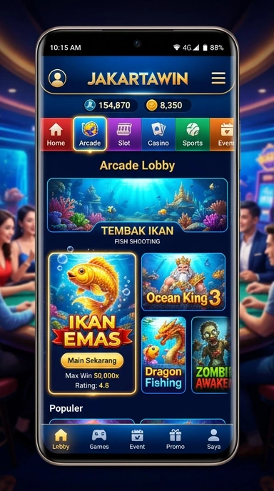Tampilan antarmuka utamanya di aplikasijakartawin.